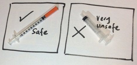 Insulin orange syringe